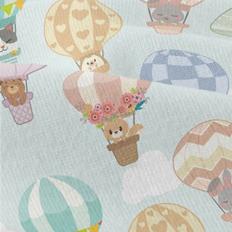 Animals Riding Hot Air Balloon Modern Jersey