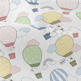 Rabbit Family Taking A Hot Air Modern Jersey