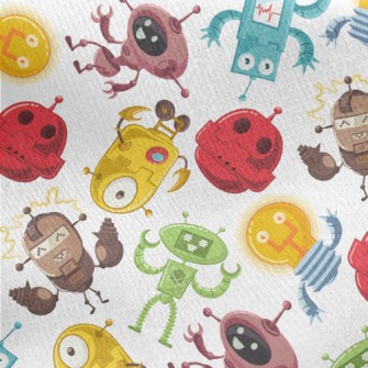 Colorful Robot Jersey Backed Fleece