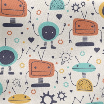 Light Bulb Tv Robot Jersey Backed Fleece