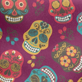 Painted Mexican Skull Jersey Backed Fleece