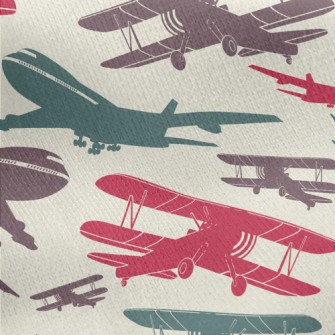 Old Airplanes And Airplanes Jersey Backed Fleece