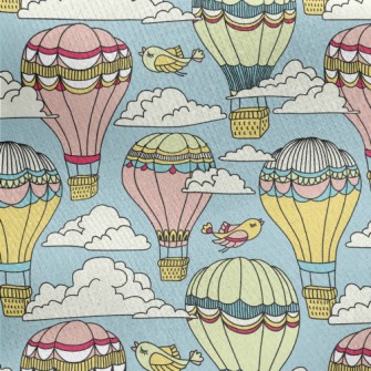 Gorgeous Hot Air Balloon And B Jersey Backed Fleece