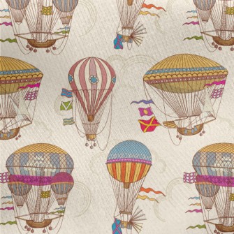 Retro Hot Air Balloon Spaceshi Jersey Backed Fleece