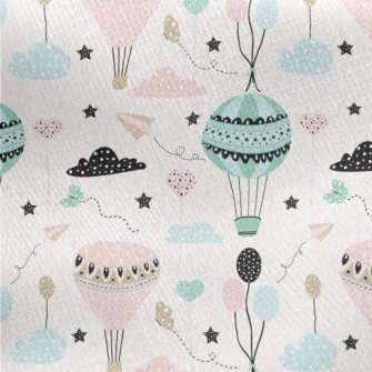 Hot Air Balloon Paper Airplane Jersey Backed Fleece