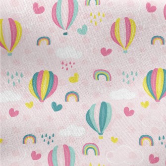 Hot Air Balloon Love Jersey Backed Fleece