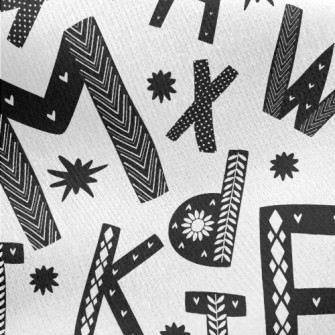 Black And White Graffiti Engli Jersey Backed Fleece