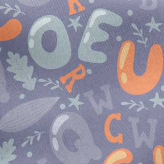 Chubby English Word Leaves Jersey Backed Fleece