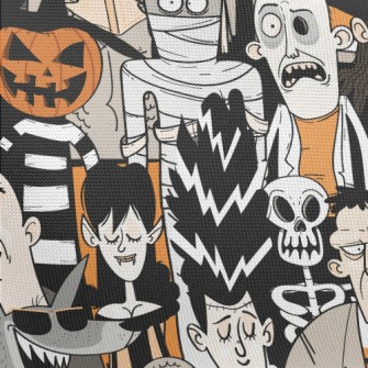 Scary Halloween Characters Pongee