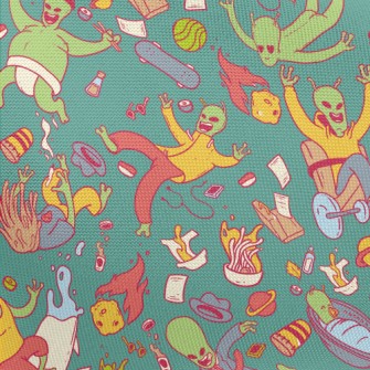 Aliens Making A Scene In Space Pongee