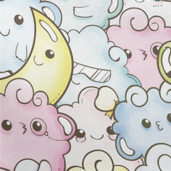 Moon And Cloud Monster Pongee