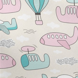 Airplanes And Hot Air Balloons Pongee