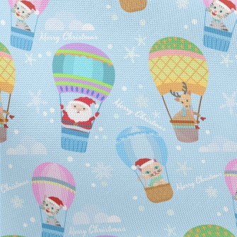 Santa Elk Hot Air Balloon Pongee