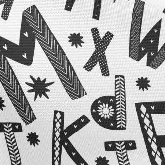 Black And White Graffiti Engli Pongee