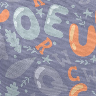 Chubby English Word Leaves Pongee