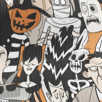 Scary Halloween Characters Stretch Jersey
