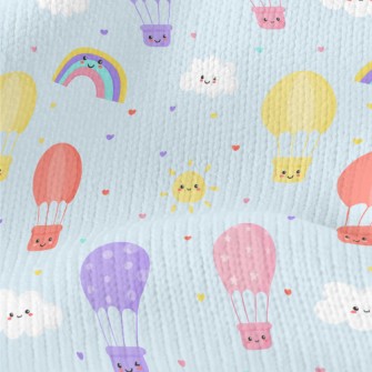 Smiling Hot Air Balloon Rainbo Stretch Jersey