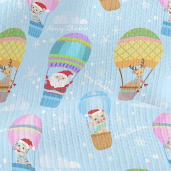 Santa Elk Hot Air Balloon Stretch Jersey