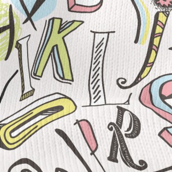 Various English Fonts Stretch Jersey