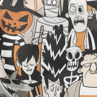 Scary Halloween Characters Lightweight Cotton Poplin