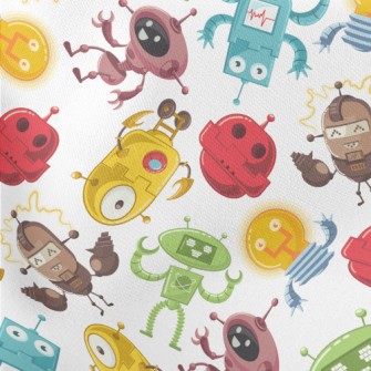 Colorful Robot Lightweight Cotton Poplin