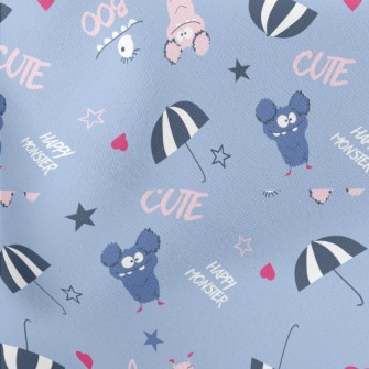 Happy Little Monster Lightweight Cotton Poplin