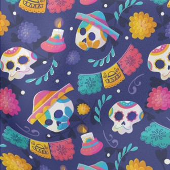 Magical Day Of The Dead Lightweight Cotton Poplin