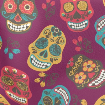 Painted Mexican Skull Lightweight Cotton Poplin