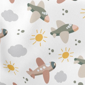 Fair Weather Airplane Lightweight Cotton Poplin