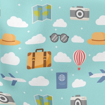 Travel In A Hot Air Balloon Lightweight Cotton Poplin