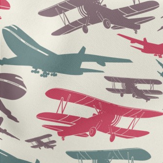 Old Airplanes And Airplanes Lightweight Cotton Poplin