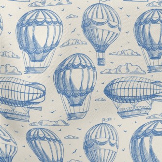 Hot Air Balloon And Flying Boa Lightweight Cotton Poplin