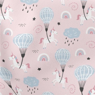 Fantasy Unicorn Hot Air Balloo Lightweight Cotton Poplin