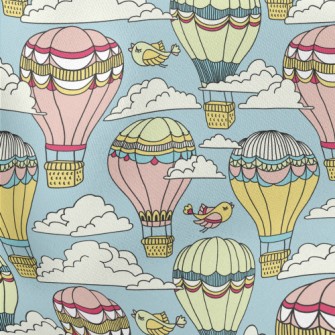 Gorgeous Hot Air Balloon And B Lightweight Cotton Poplin
