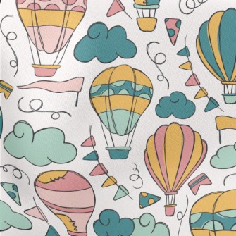 Doodle Patch Hot Air Balloon Lightweight Cotton Poplin