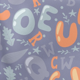 Chubby English Word Leaves Lightweight Cotton Poplin
