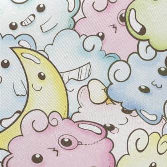 Moon And Cloud Monster Midweight Cotton Poplin