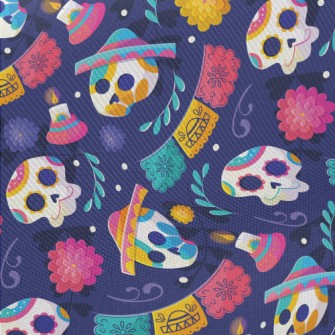 Magical Day Of The Dead Midweight Cotton Poplin