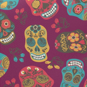 Painted Mexican Skull Midweight Cotton Poplin