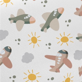 Fair Weather Airplane Midweight Cotton Poplin