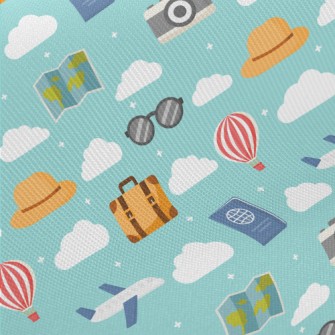 Travel In A Hot Air Balloon Midweight Cotton Poplin