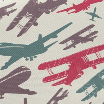 Old Airplanes And Airplanes Midweight Cotton Poplin