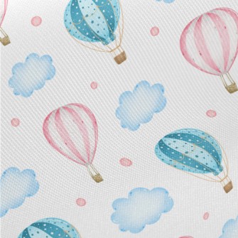 Pink Hot Air Balloon Midweight Cotton Poplin