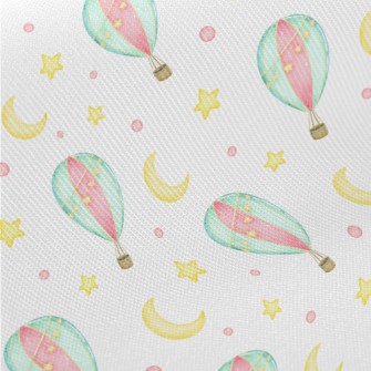 Star Moon Hot Air Balloon Midweight Cotton Poplin