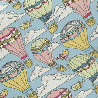 Gorgeous Hot Air Balloon And B Midweight Cotton Poplin