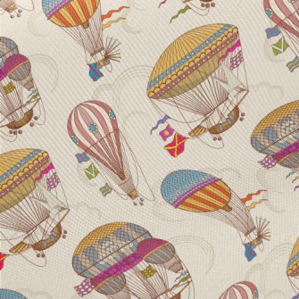 Retro Hot Air Balloon Spaceshi Midweight Cotton Poplin