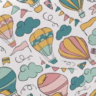 Doodle Patch Hot Air Balloon Midweight Cotton Poplin