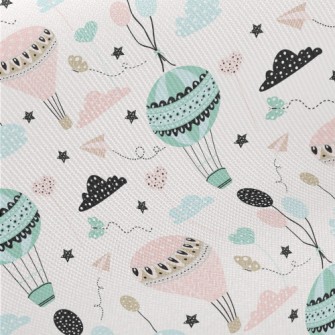 Hot Air Balloon Paper Airplane Midweight Cotton Poplin