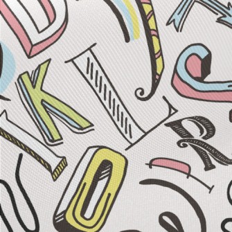 Various English Fonts Midweight Cotton Poplin