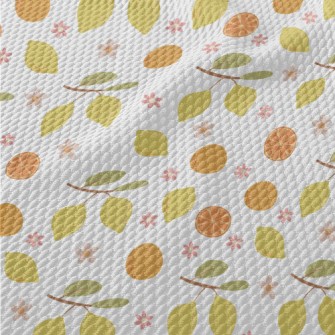 Hand-drawn Citrus Fruits Birdseye Piqué